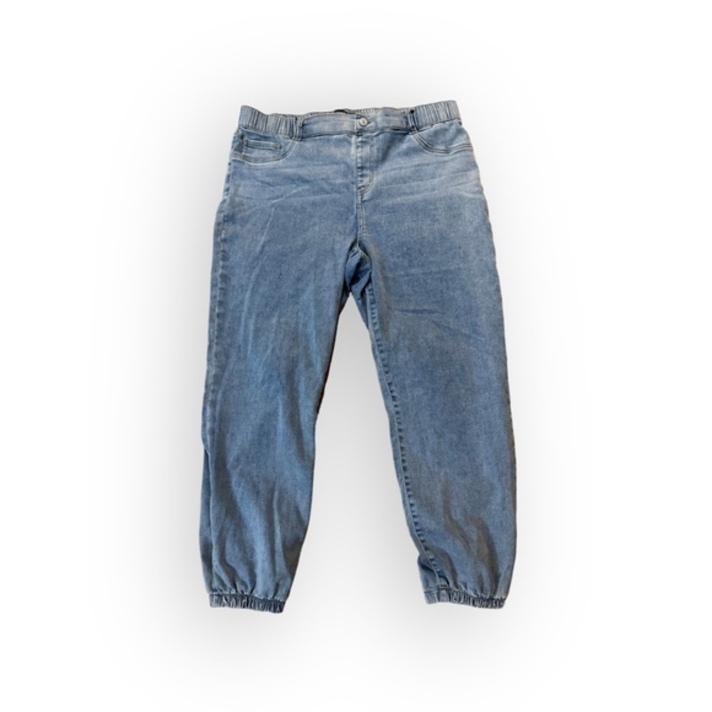 Women’s Sound/Style Ankle Cropped Light Wash Jean Joggers XL 14 16